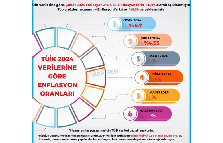 TÜİK 2024 VERİLERİNE GÖRE ŞUBAT AYI ENFLASYON ORANLARI